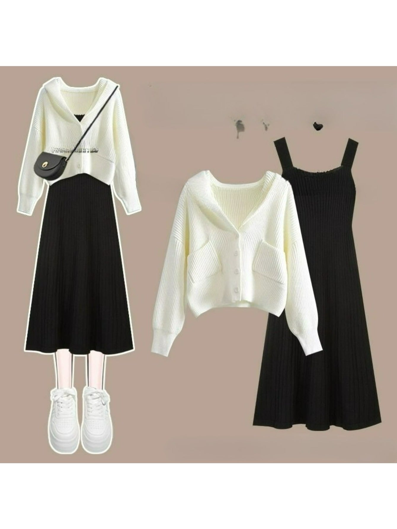 Sister-style black Suspender Dress, autumn and winter Women's clothing, new 2024 luxury French inner long skirt., Casual Wear, Seasonal Clothing, Sisterstyle Dress, French Design, Premium Fabric, Nonstretch Material, Women's