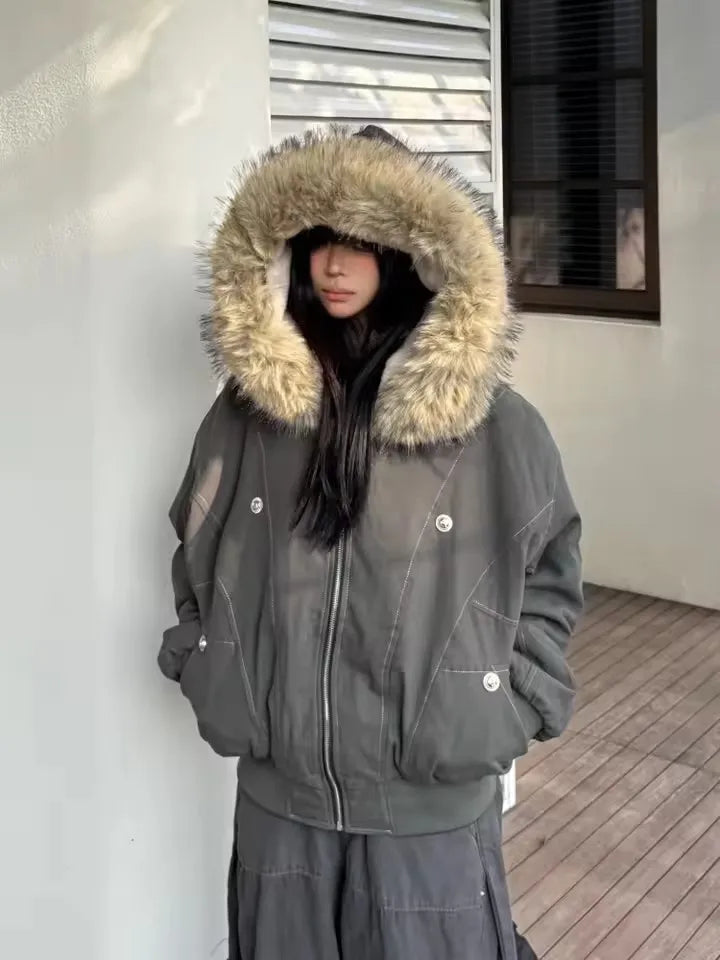 Retro Velvet Padded Jacket – Warm Winter Style
