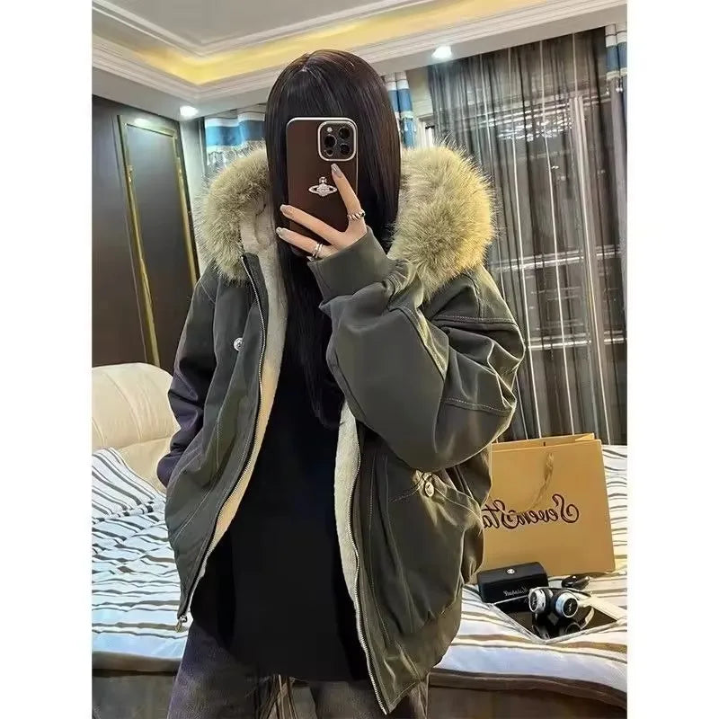 Retro Velvet Padded Jacket – Warm Winter Style