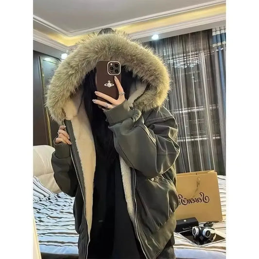 Retro Velvet Padded Jacket – Warm Winter Style