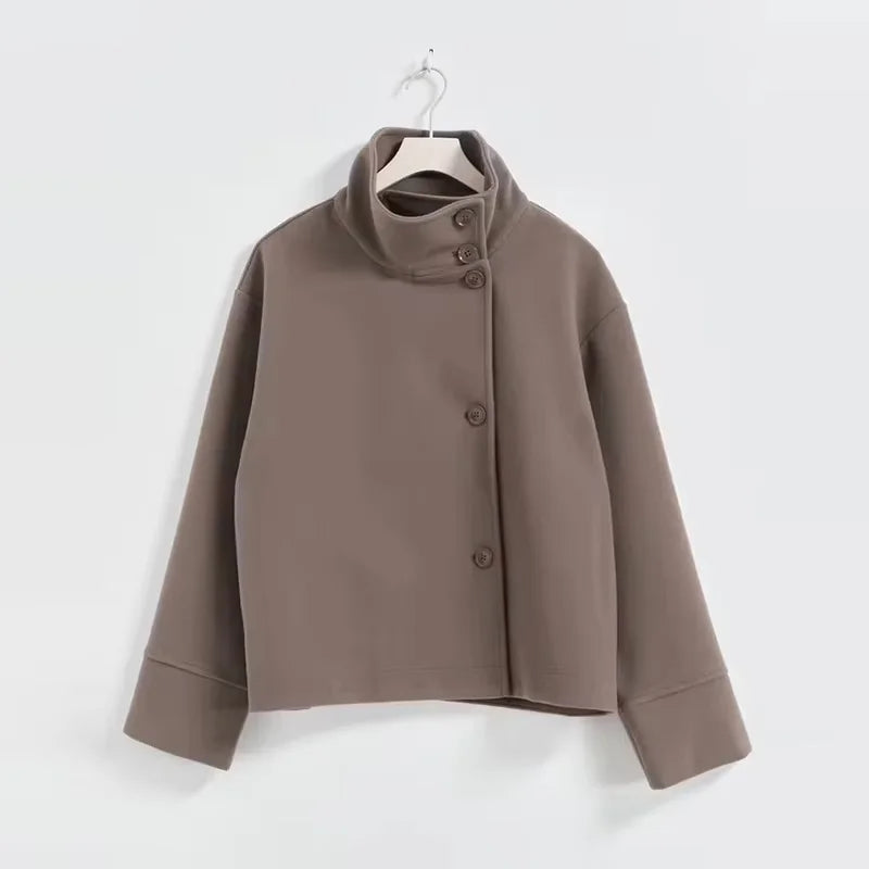 Urban Black Woolen Long Coat Women 2025 Winter Warm Jacket