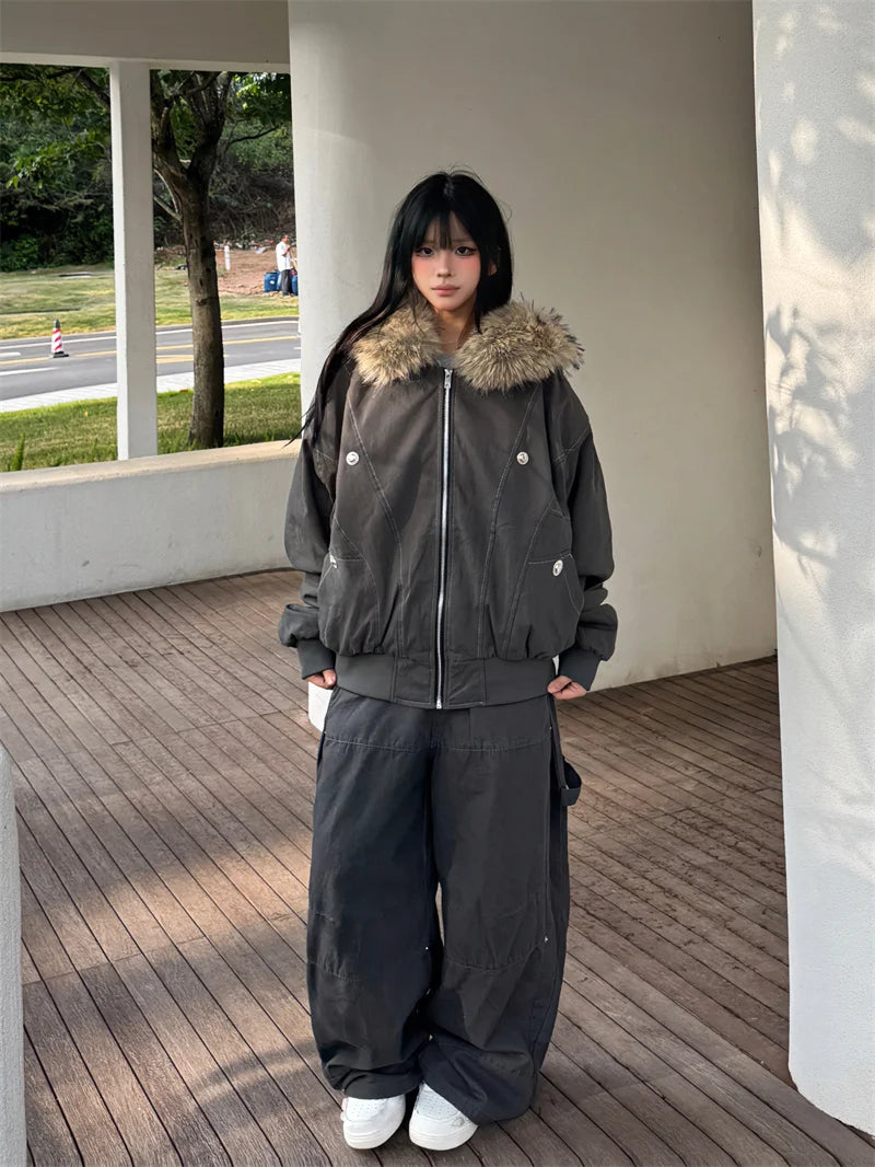 Retro Velvet Padded Jacket – Warm Winter Style
