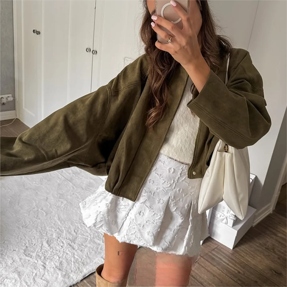KONDALA Green Bomber Jacket Women
