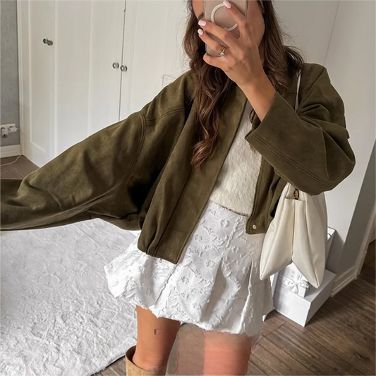 KONDALA Green Bomber Jacket Women