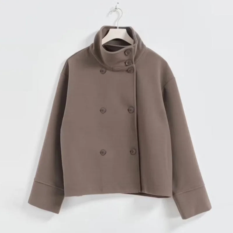 Urban Black Woolen Long Coat Women 2025 Winter Warm Jacket