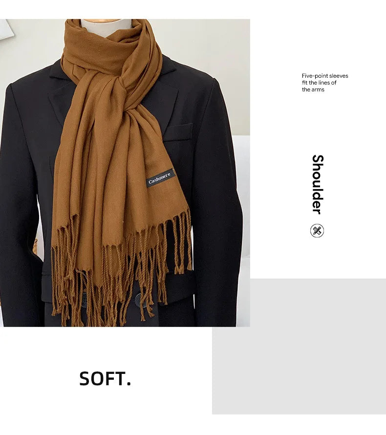 Spring and Autumn Solid Color Scarf Women Korean Fashion Cashmere Soft Winter Warm Scarves Hijab Female Long Headband Shawl Wrap