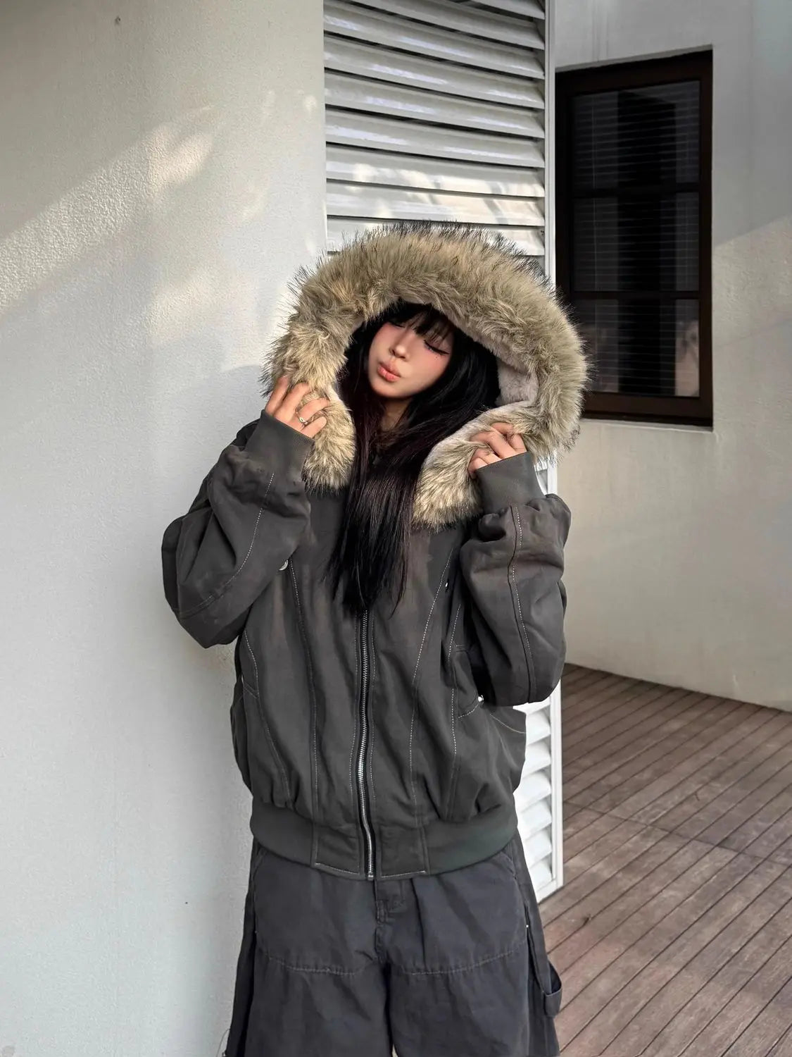 Retro Velvet Padded Jacket – Warm Winter Style