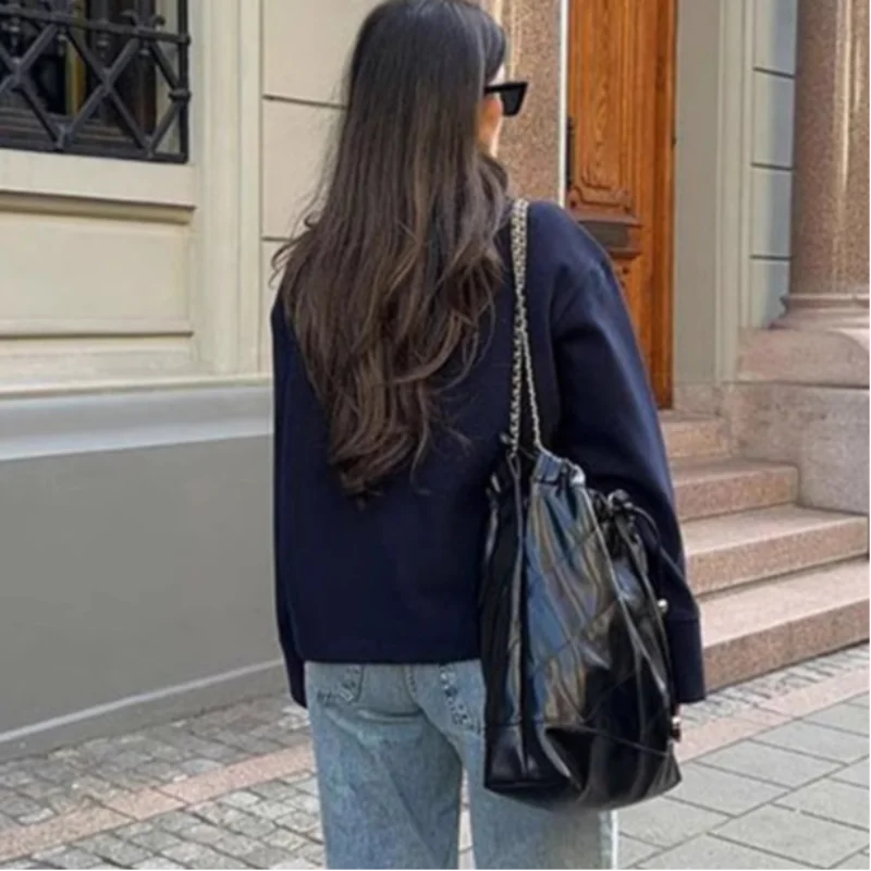 Urban Black Woolen Long Coat Women 2025 Winter Warm Jacket