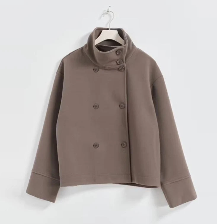 Urban Black Woolen Long Coat Women 2025 Winter Warm Jacket