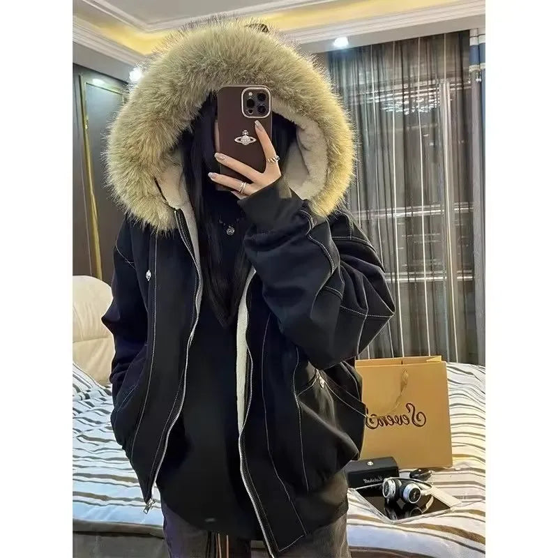 Retro Velvet Padded Jacket – Warm Winter Style