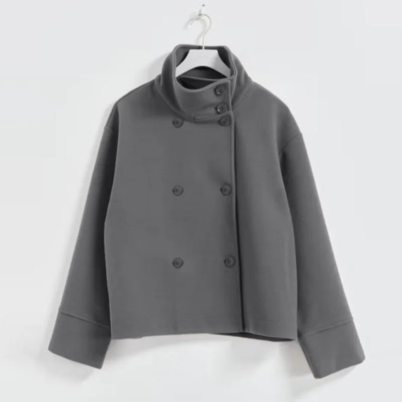 Urban Black Woolen Long Coat Women 2025 Winter Warm Jacket