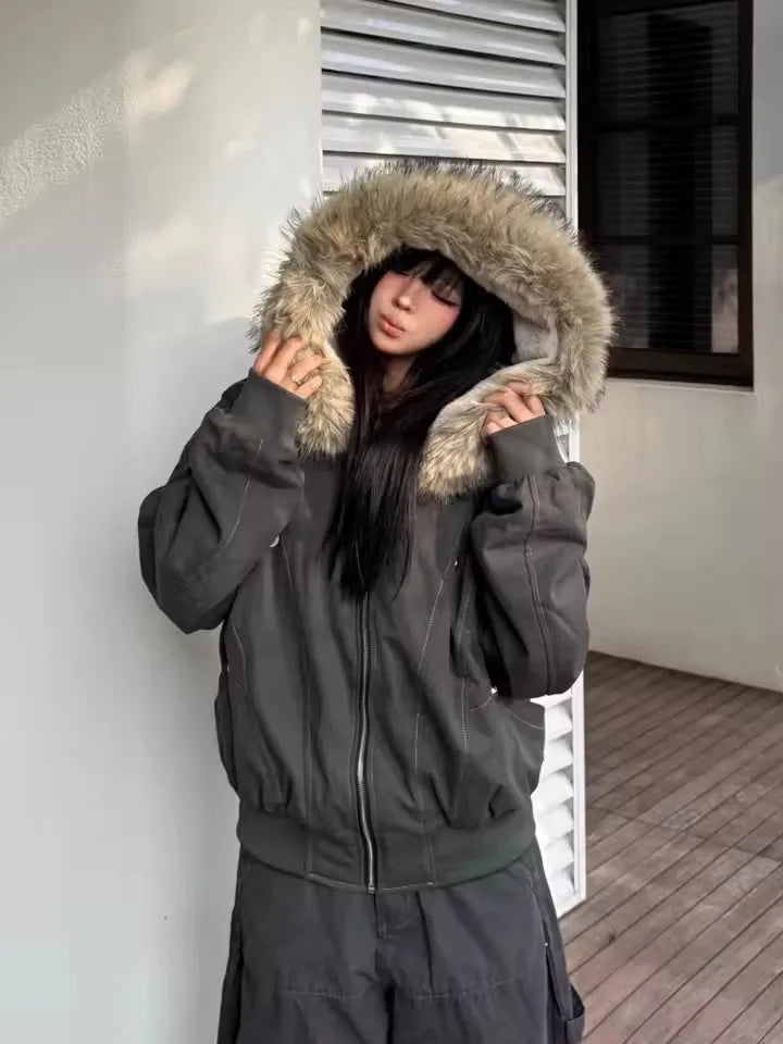 Retro Velvet Padded Jacket – Warm Winter Style