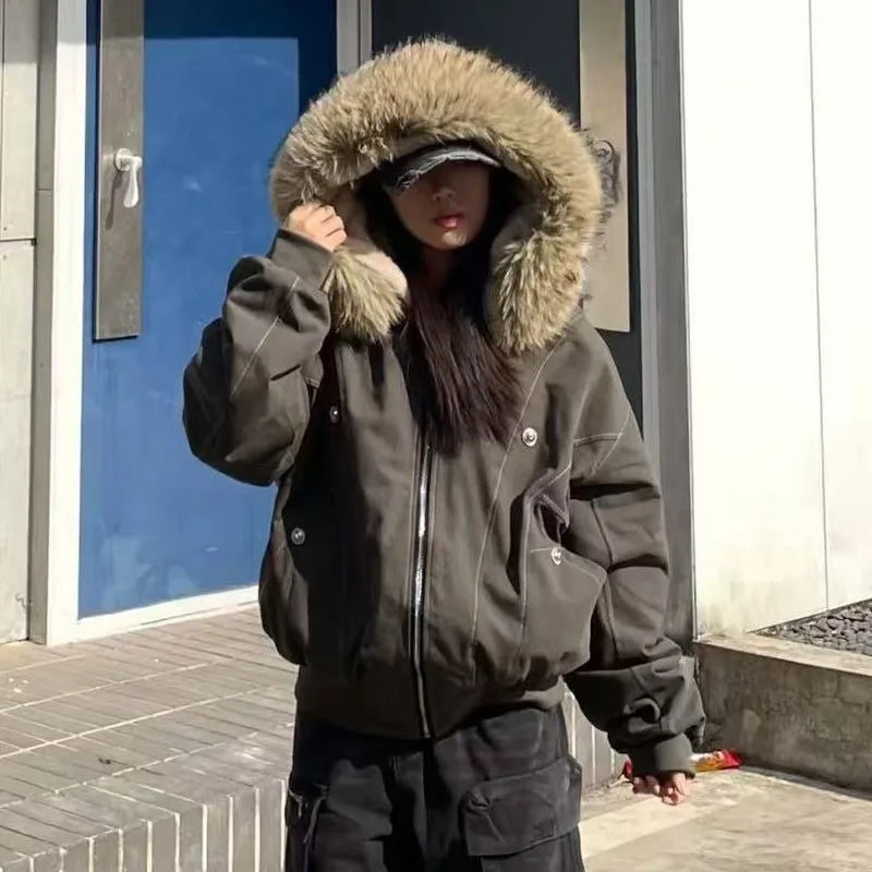 Retro Velvet Padded Jacket – Warm Winter Style