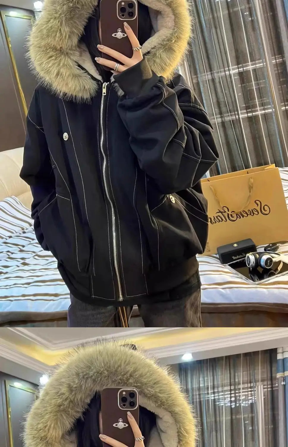 Retro Velvet Padded Jacket – Warm Winter Style