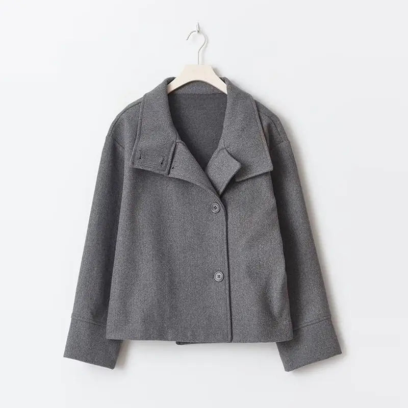 Urban Black Woolen Long Coat Women 2025 Winter Warm Jacket