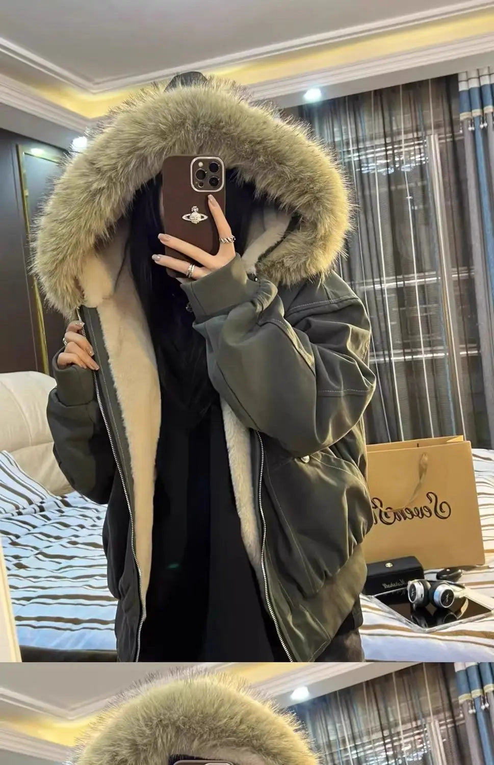 Retro Velvet Padded Jacket – Warm Winter Style