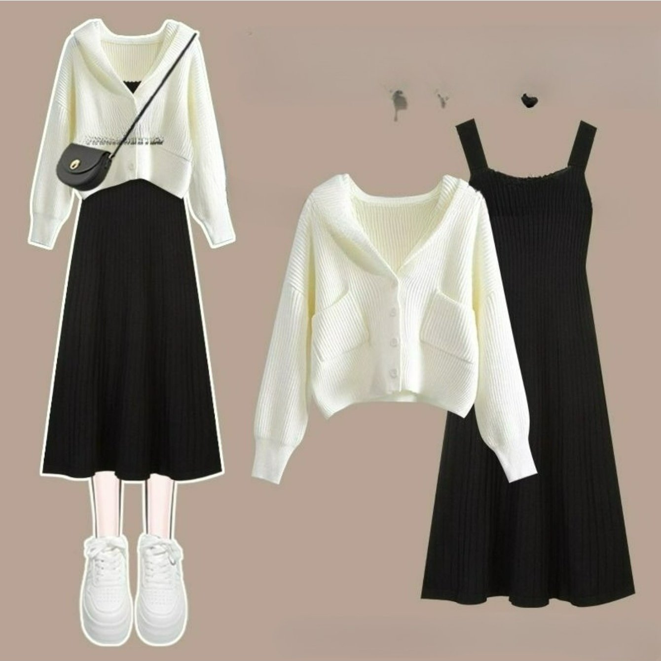 Sister-style black Suspender Dress, autumn and winter Women's clothing, new 2024 luxury French inner long skirt., Casual Wear, Seasonal Clothing, Sisterstyle Dress, French Design, Premium Fabric, Nonstretch Material, Women's