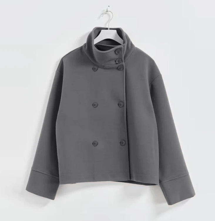 Urban Black Woolen Long Coat Women 2025 Winter Warm Jacket
