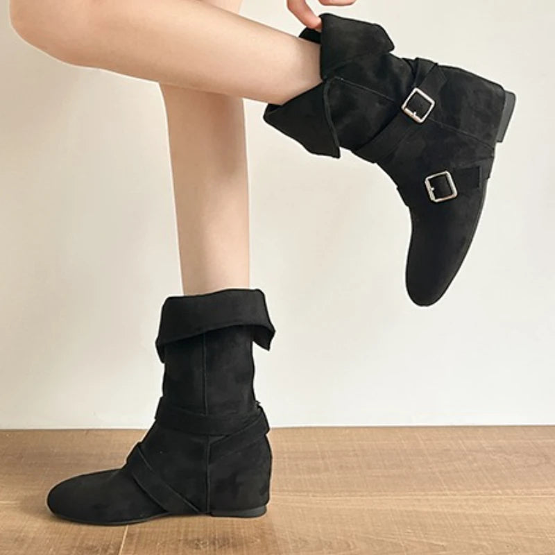 Double Buckle Short Boots – Casual & Office Ready