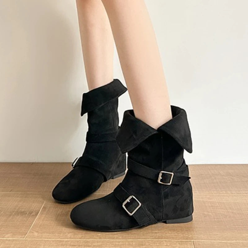 Double Buckle Short Boots – Casual & Office Ready