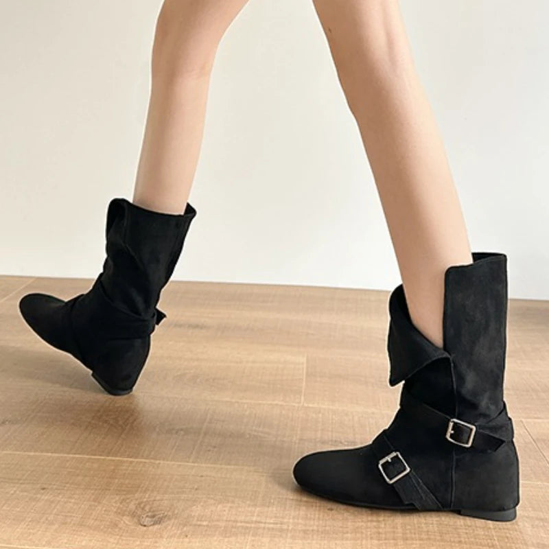 Double Buckle Short Boots – Casual & Office Ready