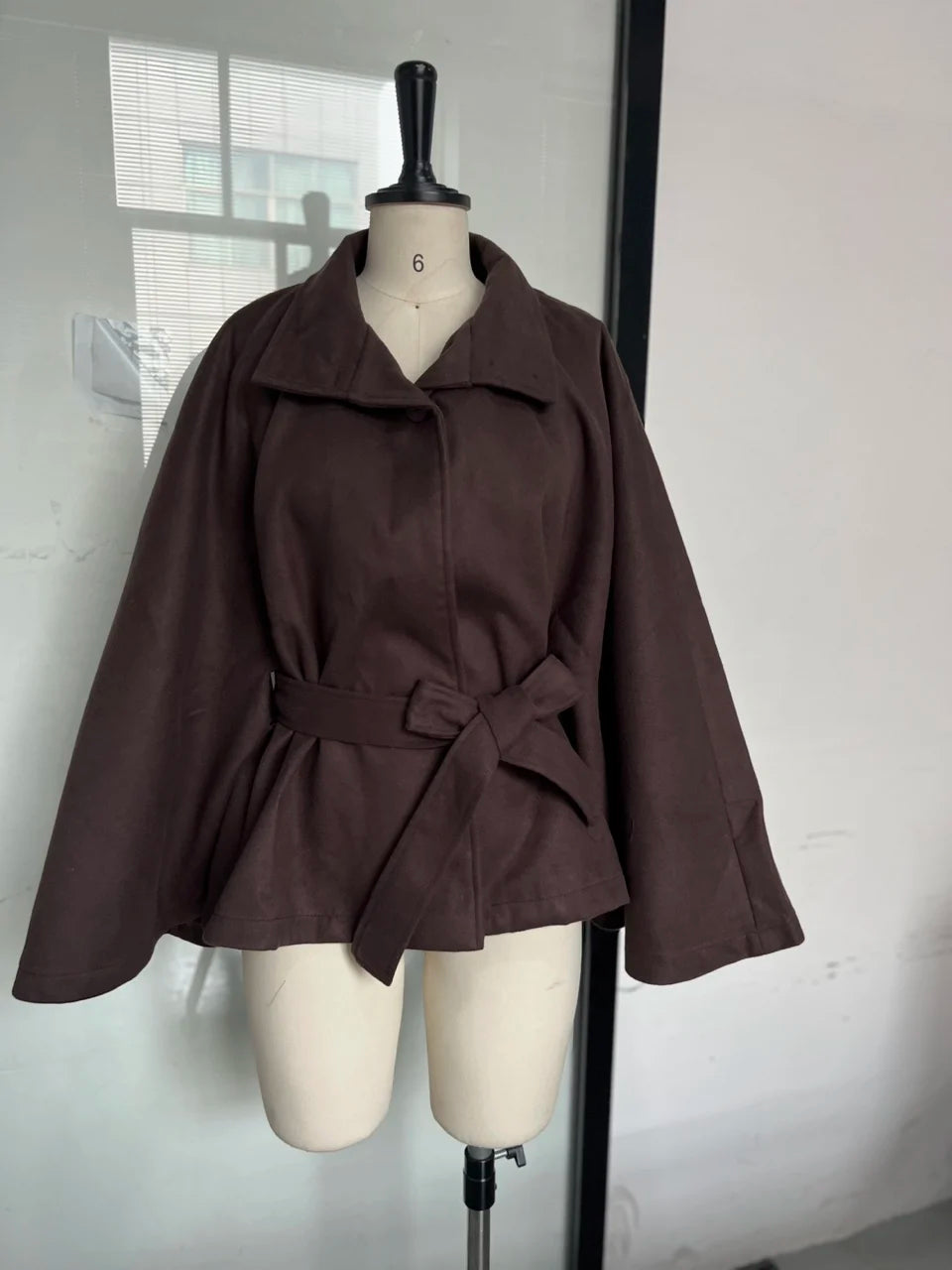 Urban Black Woolen Long Coat Women 2025 Winter Warm Jacket