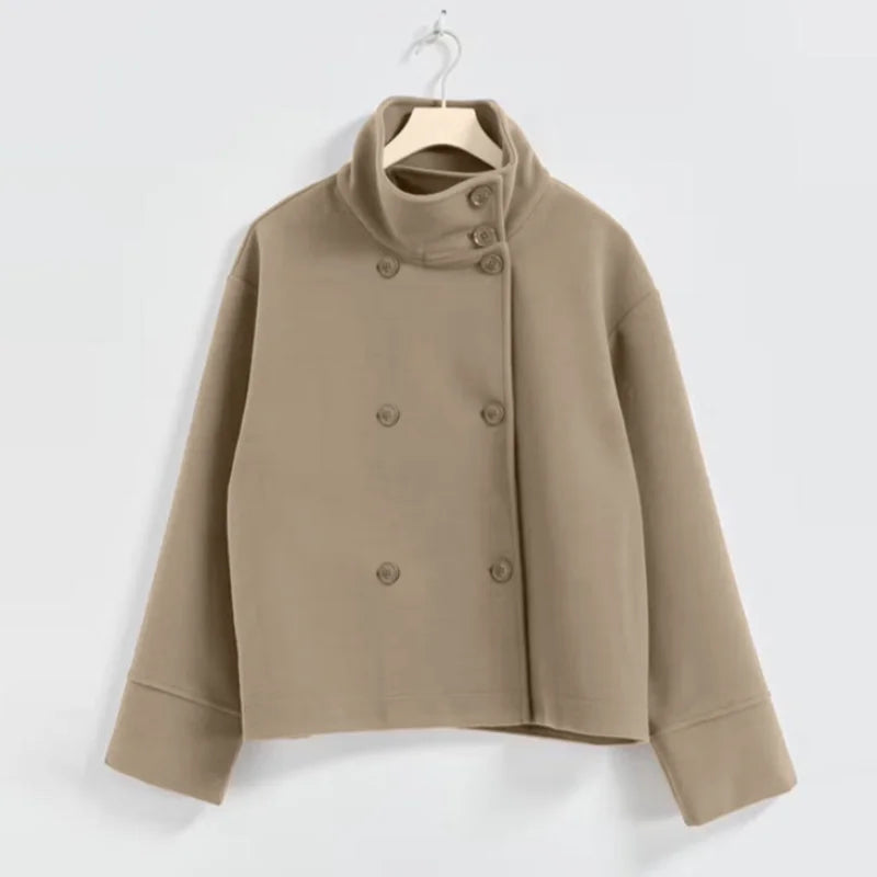 Urban Black Woolen Long Coat Women 2025 Winter Warm Jacket