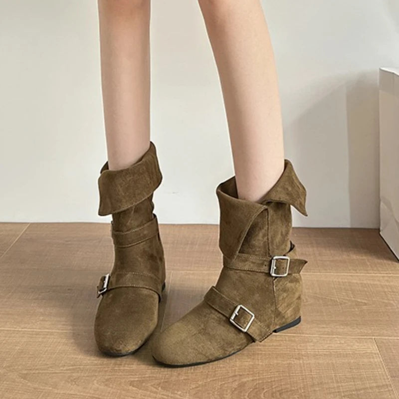 Double Buckle Short Boots – Casual & Office Ready